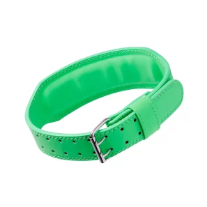 Green Padded Leather Weightlifting Belt Green Padded Leather Weightlifting Belt with Double Prong Buckle - Axiom Asterisk