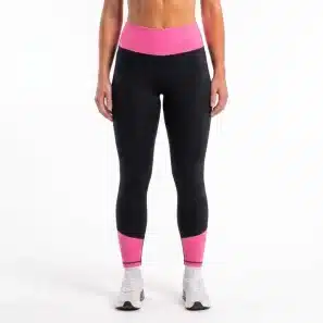 Stylish High-Waist Black and Pink Gym Leggings for Women