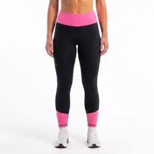 Stylish High-Waist Black and Pink Gym Leggings for Women
