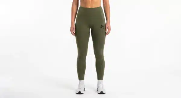 olive-green Durable Olive Green High-Performance Training Leggings